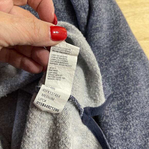 Izod Saltwater quarter zip half zip pullover knit sweater men's Medium blue gray - Picture 10 of 16